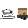 PORTENTUM Guinzaglio Mani Libere per Cani con Cintura Grigio + 600 Sacchetti Igienici per Cani, Antifuga in Materiale Riciclato - Kit Essenziale per Correre, Camminare ed Escursioni