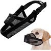 Crazy Felix Museruola in nylon per cani di piccola taglia media e grande maglia traspirante orale per animali domestici anti-morso anti-abbaiare nero taglia M