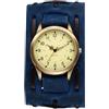 OIDEA Orologio analogico al quarzo Steampunk: cinturino in vera pelle rimovibile con quadrante con scala numerica arabica di 24 ore - per regali, blu
