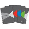 Leitz Office Quaderno a righe A5, copertina PP, rilegatura a spirale, apertura a 360 gradi, 180 pagine/90 fogli, carta certificata FSC (80 g/m²), per ufficio e scuola, Assorito, 5 pezzi, 44991099