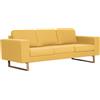 vidaXL Divano a 3 posti, per casa, camera da letto, soggiorno, divano, seduta, chaise longue con cuscini, colore: giallo
