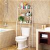 Willonin Scaffale sopra WC con 3 Ripiani, Scaffale per Bagno, Mensole da Bagno sopra la mensola della Lavatrice salvaspazio Organizer per Lavanderia, WC(Bianco)