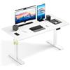 HOMAVO Scrivania regolabile 80x160 cm, elettrica con memory e anti-collisione, altezza 70-117 cm, ideale per ufficio, smart working e gaming (bianco)