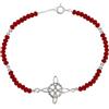 ENTREPLATA Bracciale in Pietra Naturale Cristallo Rosso Rubino Brillante con Pendente in Argento Sterling 925 Amuleto Celtico Protezione Fortuna Amore e Amicizia Nodo di Streghe