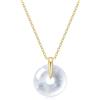 COAI Collana da Donna in Argento 925 con Ciondolo Rotondo in Pietra di Luna Naturale, Collana Pietra di Luna Adularia da Donna