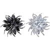 DELORIGIN Strass Spilla Fiore di Cristallo Grandi per Le Donne Vestito Da Cerimonia, Abbigliamento Gioielli Decorativi, Argento & Nero