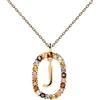 P D PAOLA PDPAOLA - Collana con lettera J in argento Sterling 925, placcato oro 18 carati, gioiello da donna