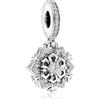 MSPOVOF Fiocco di neve scintillante Charm 925 Sterling Silver ciondolo 5a Cubic Zirconia Natale Compleanni regalo per le donne