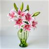 Yalzone 2 fiori di giglio artificiali rosa da 71,1 cm, 3 teste e 2 boccioli di fiori rosa, giglio artificiale per interni, casa, ufficio, decorazione per bouquet di nozze, decorazione da tavolo,