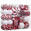 Valery Madelyn Set di ornamenti natalizi, 108 ct, bastoncini di zucchero rossi e bianchi, infrangibili, decorazioni per albero di Natale, ornamenti decorativi da appendere per alberi di Natale,