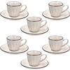 Tognana, Confezione 6 Tazze Caffè Con piatto Cc 70, New Bone China, Beige