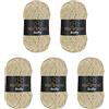 Wollbiene Softy, 5 gomitoli di lana di ciniglia da 100 g, per lavorare a maglia, lana per bambini, 500 g di ciniglia Super Bulky Crochet Yarn (beige 05)