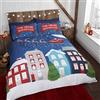 Rapport Home Rapport Kids - Set copripiumino natalizio che si illumina al buio, in policotone, blu, matrimoniale