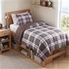 Madison Park Essentials Parkston Plaid Comforter, federa coordinata, 3M Scotchguard antimacchia, ipoallergenico per tutte le stagioni, set di biancheria da letto Twin/Twin XL, marrone, 2 pezzi