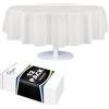 Grandipity Tovaglia di plastica Premium 54 inch. x 274,3 cm. Copertura per tavolo rettangolare 6 - 12 confezione da Dluxware, plastica, White, 12 Pack 84 Round