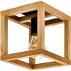 Eglo Blackcrown - Lampada da soffitto a forma di cubo, decorazione in design naturale, acciaio colore nero con cornice legno, attacco E27, 20 x cm