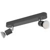 Eglo Stecci-E - Lampada da soffitto a 2 luci, per camera letto e corridoio, faretto in acciaio plastica, colore nero, attacco GU10