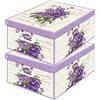 Lavatelli Set 2 Scatole Armadio Portaoggetti con Coperchio profumato Violetta- Organizer Cambio Stagione in Cartone 32x42x17,5 cm - Made in Italy, Resistenti, Facili da Montare, con Maniglie