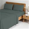 Italian Bed Linen Completo letto WATER WASHED Matrimoniale in Microfibra, Set Lenzuola Letto Matrimoniale 4 pezzi Lenzuolo Sotto con Angoli 170x200, Lenzuolo Sopra 240x270, Coppia federe - SALVIA