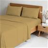 Italian Bed Linen Completo letto WATER WASHED Matrimoniale in Microfibra, Set Lenzuola Letto Matrimoniale 4 pezzi Lenzuolo Sotto con Angoli 170x200, Lenzuolo Sopra 240x270, Coppia federe - OCRA