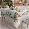 PETTI Artigiani Italiani - Tovaglia Natalizia Antimacchia Rettangolare Copritavolo Natalizio Cucina Disegno Snow X14 Posti (140x300 cm) 100% Made in Italy