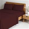 Italian Bed Linen Completo letto WATER WASHED Matrimoniale in Microfibra, Set Lenzuola Letto Matrimoniale 4 pezzi Lenzuolo Sotto con Angoli 170x200, Lenzuolo Sopra 240x270, Coppia federe - BORDEAUX