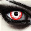 DESIGNLENSES, Lenti a contatto colorate bianche e rosse per costume di Halloween da zombie, senza gradazione, 1 paio (2 pezzi), lentes cosmetiche colore bianco + custodia per lenti Zombie Fear