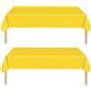 MOMAHUA 2P Tovaglie per Feste, Tovaglia Gialla per Compleanno, 137 x 274 cm Rettangolare Extra Large Impermeabile|Antiolio|Copertura da Tavolo Facile da Pulire, Tinta Unita per Forniture per Feste e