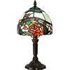 Bieye L30736 Lampada da tavolo in vetro colorato in stile Tiffany con paralume largo 8 pollici, alto 15 pollici, rosso