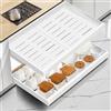 Mimoke Organizer espandibile per armadio da cucina, cassetto telescopico con colla, organizer per cassetti da cucina/bagno (bianco, 2 pezzi), larghezza 31-52 cm, profondità 42 cm