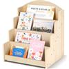 PUERSI Espositore per cartoline, Espositore legno per negozi al dettaglio | venditori di biglietti di auguri, porta cartoline, beige