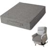 AddGrace Cuscino spesso per sedia reclinabile, 50,8 x 50,8 x 10,2 cm, con retro antiscivolo e fodera lavabile, per divano, poltrona, sedie, grigio chiaro