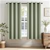 EMEMA Tende Grigio-Verde Opache con Occhielli 160 CM di lunghezza, Morbide Tende Oscuranti, Set di 2 Tende Oscuranti per Soggiorno Camera da Letto, Tende Opache con Occhielli Ciascuna H160 x B140 CM