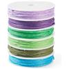 FASHEWELRY Cordoncino in cotone cerato, 6 colori, 1 mm, filo per perline, multistrato, rotondo, per la creazione di gioielli fai da te, bracciali, collane, macramè, forniture artigianali
