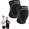 Rehband 1 paio di ginocchiere imbottite per bambini, protezione delle ginocchia contro le cadute per pallamano e pallavolo, colore: nero, taglia: S, lato: coppia