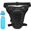 Lyivisk Borsa da gamba da moto per uomo e donna con borraccia da 500 ml, tasca impermeabile sulla gamba regolabile, per corsa, ciclismo, motociclismo, campeggio, escursionismo