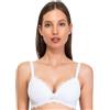 SIELEI SÌèLEI, Reggiseno con Coppe Graduate e Senza Ferretto per Un Effetto Push-up Leggero, Realizzato in Morbido Pizzo, Spalline Regolabili, Designed in Italy, Color Bianco, Taglia 4B