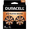Duracell Batterie per apparecchi acustici marroni, misura 312, confezione da 16, batterie per apparecchi acustici 312A con potenza di lunga durata, installazione EasyTab extra lunga per apparecchi