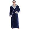 ZAKASA Vestaglia Invernale Lunga Uomo: Accappatoio Uomo in Pile Caldo Vestaglia da Camera Morbido Regalo Natale Blu Taglia XL