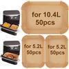 Burrsj Carta da forno per friggitrice ad aria calda, 150 pezzi, compatibile con Ninja FlexDrawer Dual Zone AF500EU/AF500EUCP, Cosori XXL 10L, Cecotec 9000, include 50 fogli da 10,4 l e 100 fogli per 5,2 l