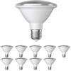 ledscom.de 10 pezzi lampadina LED E27, PAR30 collo corto, bianco caldo (2700 K), 12,9 W, 994lm, 42°, specchio riflettore (argento)
