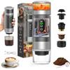 VHV Caffettiera Portatile, 3 In 1 Macchina per Caffè Viaggio - Senza Fili & Auto-Riscaldante - Con Batteria 7500mAh, 20 Bar di Pressione - Adatto a Varie Scene Portatili e Regali (Grigio)