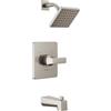Delta Faucet Velum Serie 14 - Set di rubinetti per vasca e doccia, in nichel spazzolato, con valvola, maniglia per doccia, set doccia Delta, in acciaio inox T14437-SS (valvola non inclusa)