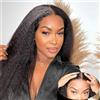 Yavida Parrucca Donna Capelli Veri Umani 4X4 Lace Front Wigs Human Hair Yaki Straight Wear and Go Glueless Human Hair Wigs For Women Nero Naturale 16inch