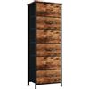 Somdot Cassettiera Camera da Letto in Tessuto, Mobiletto Salvaspazio, Settimino per Soggiorno, Studio, Cameretta, Ingresso, 30P x 42l x 115H (6 Cassetti), Effetto grano di legno