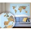 BilderKing 2020 - Carte del mondo, Carta per poster 170 g/m²., Mappa del mondo blu., 140x100cm
