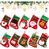 EAPMGQR Calze natalizie 10 pezzi calze di Natale, calze di Natale appese, calze decorative, mini 3D di Natale, calzino per albero, camino, vetrina, borsa di caramelle calze di Natale decorazione