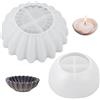 Wholesoukyii 2 Pezzi Stampi in Silicone per Ciotole, Ciotola Grande con Bordo Decorativo + Ciotola Piccola Rotonda, Realizzati a Mano, per la Realizzazione di Ciotole per Candele e Ciotole per Piante in Vaso