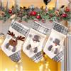 VZXQX Calze Natalizie da Appendere Set di 3, Piccolo Calzini Natalizi Calza della Befana Vuota Personalizzata, Calze Befana Vuote Juta Calza di Natale per Camino Decorazioni Albero di Natale