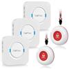 CallToU Pulsante di chiamata di emergenza Pulsante di chiamata wireless di allarme per infermieri Oltre 500 piedi per casa/anziani/pazienti/disabili (2 trasmettitori 3 ricevitori)